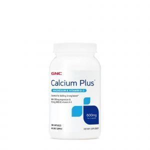 Кальций (с магнием и витамином D-3), Calcium Plus, GNC, 600 мг, 180 капсул