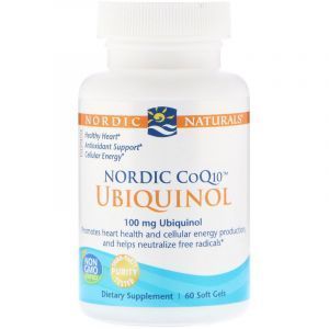 Коэнзим Q10 (убихинол), CoQ10 Ubiquinol, Nordic Naturals, 100 мг, 60 капсул (Default)