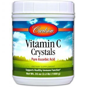 Витамин С, Vitamin C Crystals, Carlson Labs, 1000 г