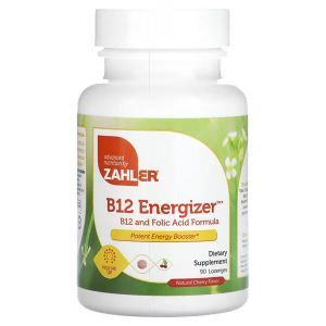 Витамин В-12 и фолиевая кислота, B12 Energizer, Zahler, вкус вишни, 90 леденцов