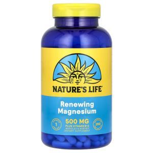 Магний и витамин В-6, Magnesium, Nature's Life, 500 мг, 250 вегетарианских капсул