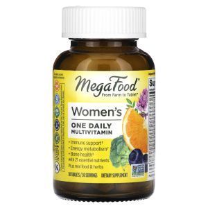 Мультивитамины и минералы для женщин, Women’s One Daily, Mega Food, по 1 в день, 30 таблеток