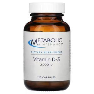 Витамин Д3, Vitamin D-3, Metabolic Maintenance, 2000 МЕ, 120 капсул