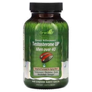 Повышение тестостерона, для мужчин 40+, Testosterone UP, Men Over 40, Irwin Naturals, 60 гелевых капсул