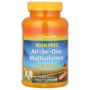 Мультивитамины «все в одном», All-in-One Multivitamin, Thompson, без железа, 60 вегетарианских капсул