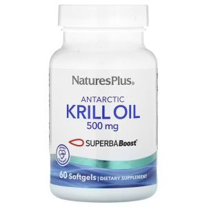 Масло криля антарктического, Antarctic Krill Oil, Nature's Plus, 500 мг, 60 капсул