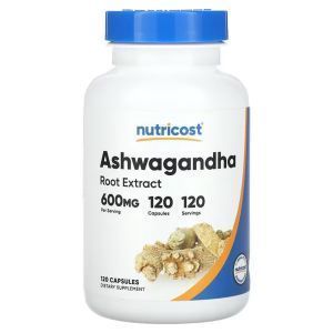Ашвагандха, экстракт корня, Ashwagandha Root Extract, Nutricost, 600 мг, 120 вегетарианских капсул
