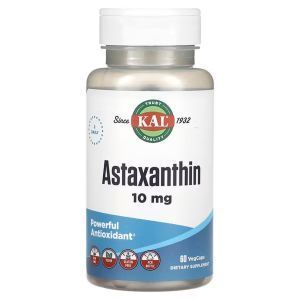 Астаксантин, Astaxanthin, KAL, 5 мг, 60 вегетарианских капсул