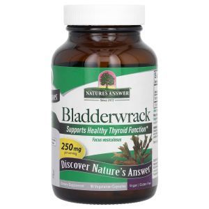 Поддержка щитовидной железы, Bladderwrack, Nature's Answer, 250 мг, 90 вегетарианских капсул