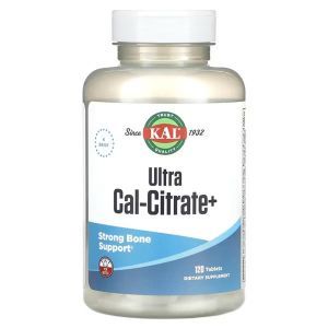 Кальций цитрат, витамин D3, К2, и магний, Ultra Cal-Citrate+, KAL, 120 таблеток
