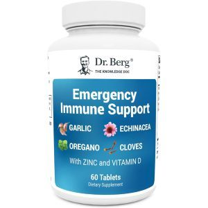 Поддержка иммунитета, витамин Д и цинк, Emergency Immune Support, 2000 IUs of Vitamin D & 10 mg of Zinc Dr. Berg’s, 2000 МЕ, 10 мг, 60 таблеток