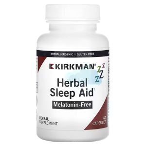 Здоровый сон, Herbal Sleep Aid, Kirkman Labs, растительная смесь, 60 вегетарианских капсул