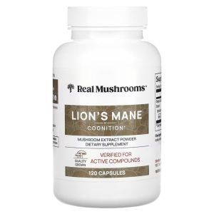 Львиная грива, поддержка мышления, Lion's Mane, Real Mushrooms, 120 вегетарианских капсул