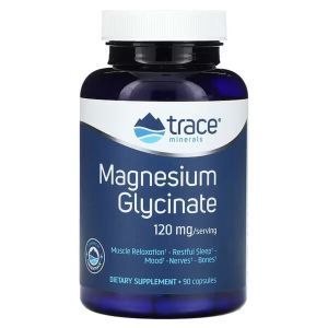 Магний глицинат, Magnesium Glycinate, Trace Minerals ®, 120 мг, 90 капсул
