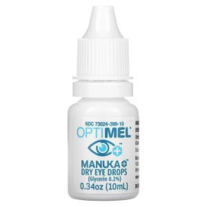 Капли для глаз, Manuka+ Dry Eye Drops, Optimel, 10 мл