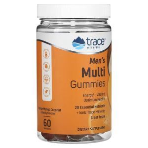Мультивитамины для мужчин, Men's Multi Gummies, Trace Minerals ®, со вкусом апельсина, манго и кокоса, 60 жевательных конфет