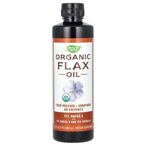 Льняное масло, Organic Flax Oil, Nature's Way, органическое, 480 мл