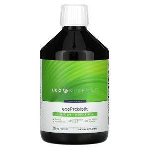 Пробиотики и пребиотики, органический эликсир, Organic Pre + Probiotic Elixir, Econugenics, EcoProbiotic, со вкусом натуральных ягод, 500 мл