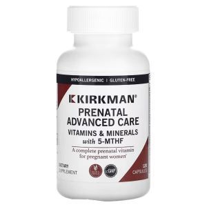 Витамины для беременных, расширенная формула, Prenatal Advanced Care, Kirkman Labs, 120 вегетарианских капсул