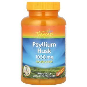 Шелуха семян подорожника, Psyllium Husk, Thompson, 1050 мг, 120 вегетарианских капсул, (525 мг в капсуле)