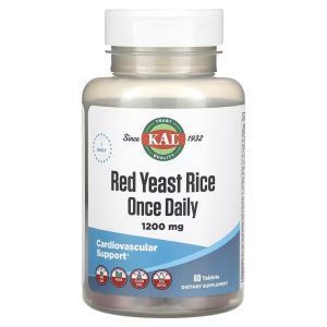 Красный дрожжевой рис, Red Yeast Rice, KAL, 1200 мг, 1 раз в день, 60 таблеток