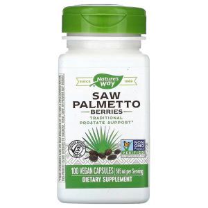 Со Пальметто, Saw Palmetto, Nature's Way, ягоды, 585 мг, 100 вегетарианских капсул