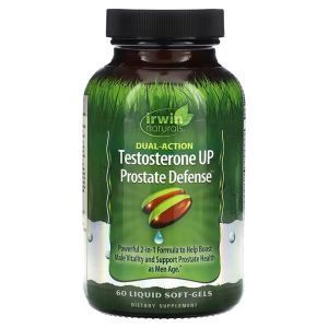 Повышение тестостерона и поддержка простаты, Testosterone UP Prostate Defense, Dual-Action, Irwin Naturals, для мужчин, 60 гелевых капсул