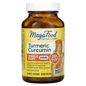 Куркумин, Tumeric Curcumin Whole Body Minis, MegaFood, для всего организма, мини, 60 таблеток