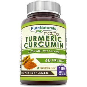 Куркумин с биоперином, Turmeric Curcumin with BioPerine, Pure Naturals, 1500 мг, 180 вегетарианских капсул