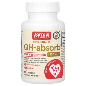 Коэнзим (убихинол), Ubiquinol QH-Absorb, Jarrow Formulas, 100 мг, 60 капсул