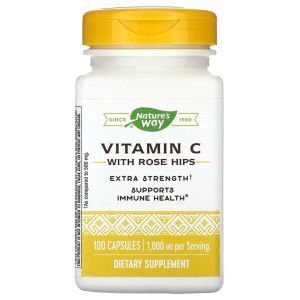 Витамин С (аскорбиновая кислота), Vitamin C, Nature's Way, с шиповником, 1000 мг, 100 капсул