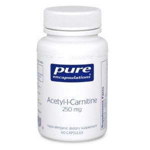 Ацетил-L-карнитин, Acetyl-l-Carnitine, Pure Encapsulations, 250 мг, 60 капсул