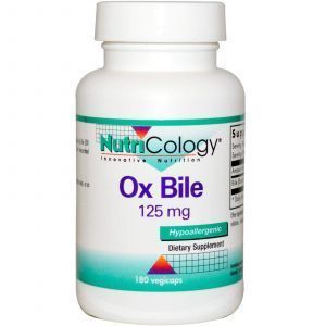 Екстракт бичачої жовчі (Ox Bile), Nutricology, 125 мг, 180 капсул
