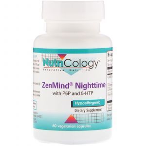 Снотворное с P5P и 5-HTP, ZenMind Nighttime with P5P and 5-HTP, Nutricology, 60 капсул 