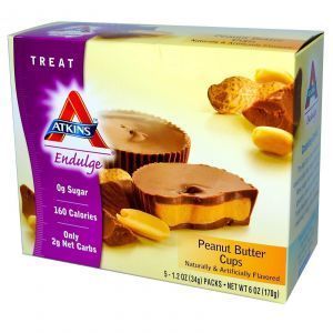 Арахисовое масло в шоколадных чашечках, Peanut Butter Cups, Atkins, Endulge 5 упаковок