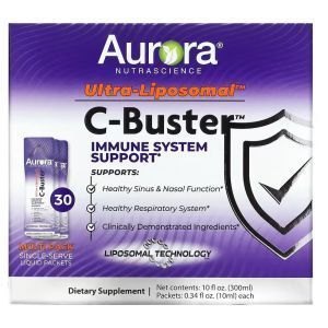 Витамин С липосомальный C-Buster, Ultra-Liposomal, Aurora Nutrascience, 30 пакетиков по 10 мл