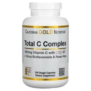 Комплекс витаминов C, Total C Complex, California Gold Nutrition, 500 мг, 240 вегетарианских капсул