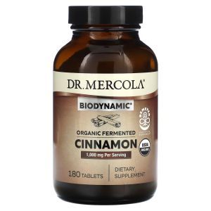 Ферментированная корица, Organic Fermented Cinnamon, Biodynamic, Dr. Mercola, органическая, 500 мг, 180 таблеток