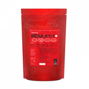 Аминокислотный комплекс ВСАА,  Amino BCAA 2:1:1+, AB PRO Nutrition, вкус клубники, 400 г