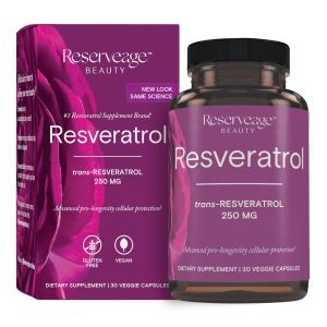 Ресвератрол, Resveratrol, ReserveAge Nutrition, 250 мг, 30 вегетарианских капсул	 