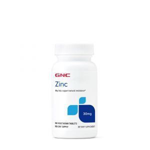 Цинк, Zinc, GNC, 30 мг, 100 вегетарианских таблеток