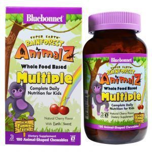Мультивитамины для детей, натуральная вишня (Whole Food), Bluebonnet Nutrition, 180 жев.конфет