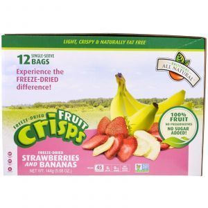 Чипсы из бананов и клубники, Fruit Crisps, Brothers-All-Natural, 12 пак