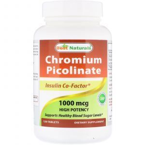 Хром пиколинат, Chromium Picolinate, Best Naturals, 1000 мкг, 120 таблеток