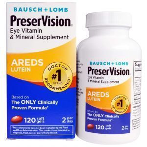 Витаминная и минеральная добавка для глаз, Eye Vitamin & Mineral Supplement, Bausch & Lomb, 120 кап.