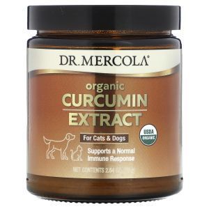 Экстракт органического куркумина для котов и собак,  Organic Curcumin Extract, For Cats and Dogs, Dr. Mercola, 75 г