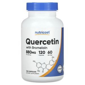 Кверцетин с бромелайном, Quercetin with Bromelain, Nutricost, 120 капсул
