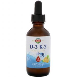Витамины Д3 и K2, Vitamin D-3 K-2, KAL, 59 мл