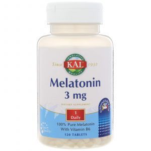 Мелатонин, Melatonin, KAL, 3 мг, 120 таб.