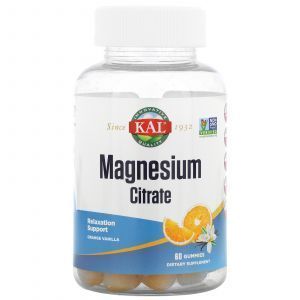 Цитрат магнію, апельсинова ваніль, Magnesium Citrate, KAL, 60 жувальних цукерок